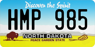 ND license plate HMP985