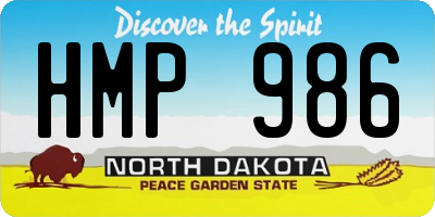 ND license plate HMP986