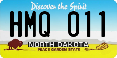 ND license plate HMQ011