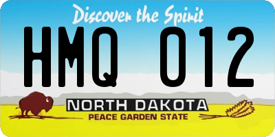 ND license plate HMQ012