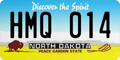 ND license plate HMQ014