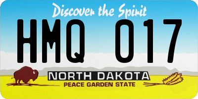ND license plate HMQ017