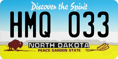 ND license plate HMQ033