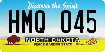 ND license plate HMQ045