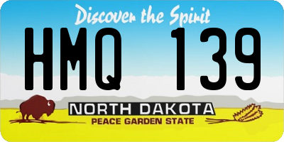 ND license plate HMQ139