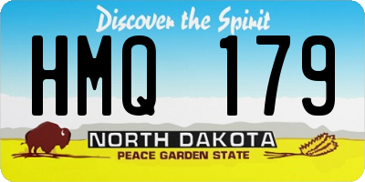 ND license plate HMQ179