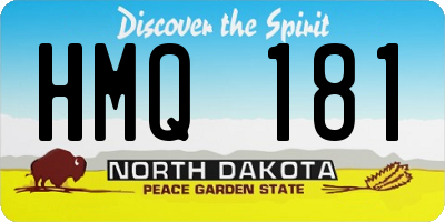 ND license plate HMQ181