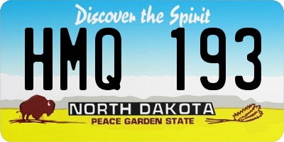 ND license plate HMQ193