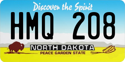ND license plate HMQ208
