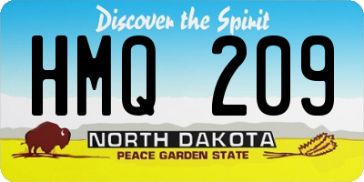 ND license plate HMQ209