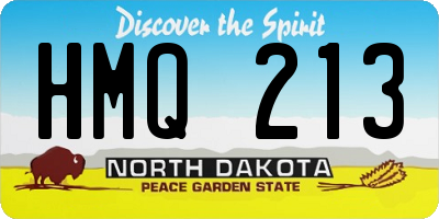 ND license plate HMQ213