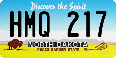 ND license plate HMQ217