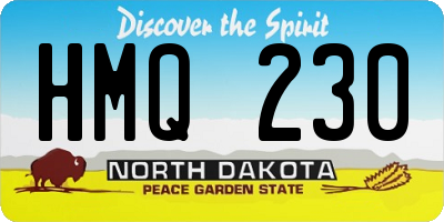 ND license plate HMQ230