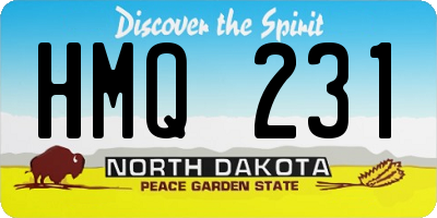ND license plate HMQ231