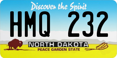 ND license plate HMQ232