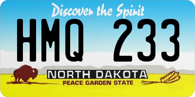 ND license plate HMQ233