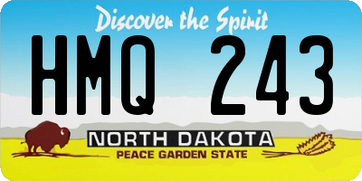 ND license plate HMQ243