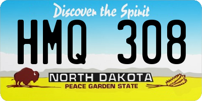 ND license plate HMQ308