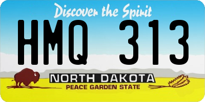 ND license plate HMQ313