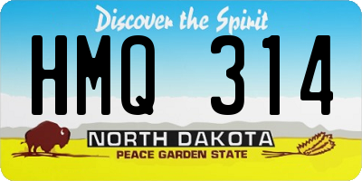 ND license plate HMQ314