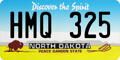 ND license plate HMQ325