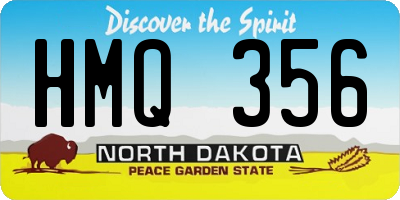 ND license plate HMQ356