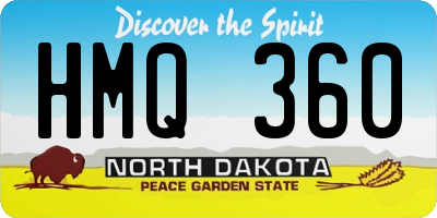 ND license plate HMQ360