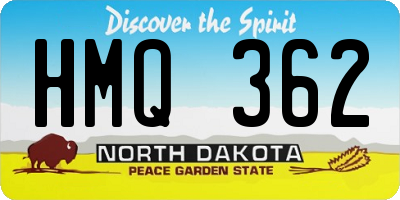 ND license plate HMQ362