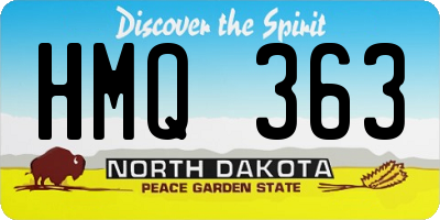 ND license plate HMQ363
