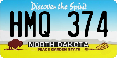 ND license plate HMQ374