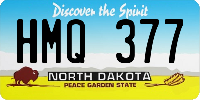 ND license plate HMQ377