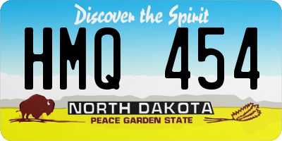 ND license plate HMQ454