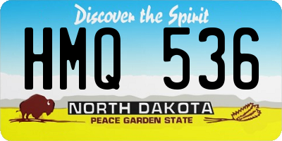 ND license plate HMQ536