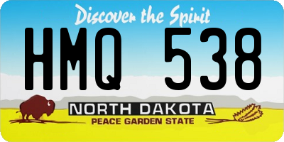 ND license plate HMQ538
