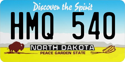 ND license plate HMQ540