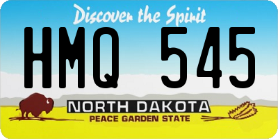 ND license plate HMQ545