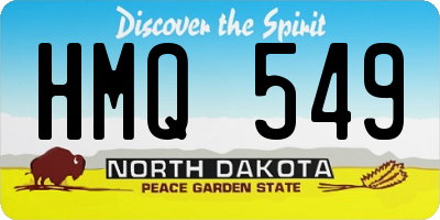 ND license plate HMQ549