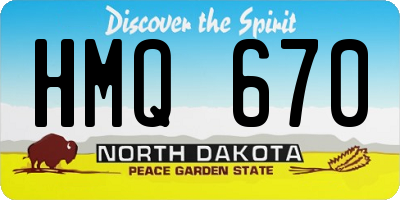 ND license plate HMQ670