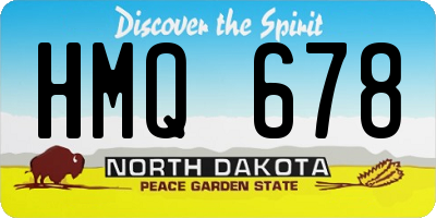 ND license plate HMQ678