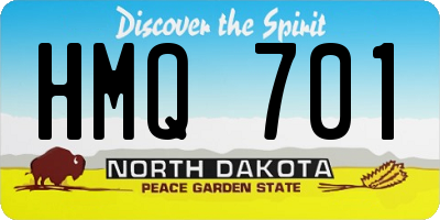 ND license plate HMQ701