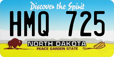 ND license plate HMQ725
