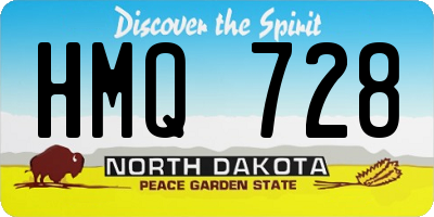 ND license plate HMQ728