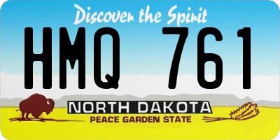 ND license plate HMQ761
