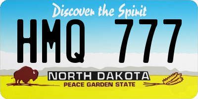 ND license plate HMQ777
