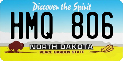ND license plate HMQ806