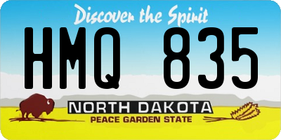 ND license plate HMQ835