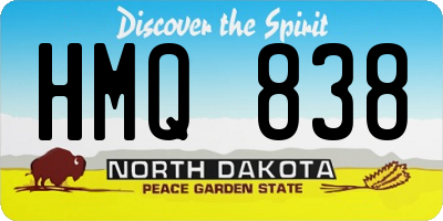 ND license plate HMQ838