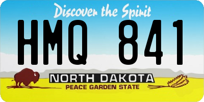 ND license plate HMQ841