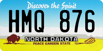 ND license plate HMQ876