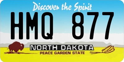 ND license plate HMQ877